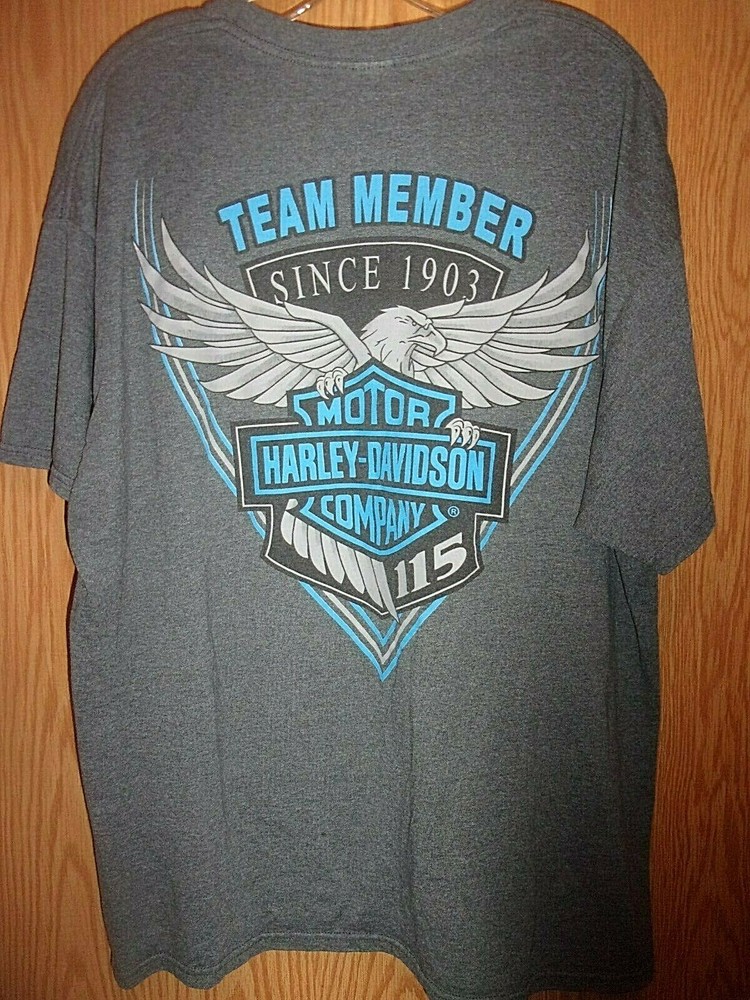 Rossmeyer's Harley Davidson Daytona Beach FL gray XL team member t shirt-image