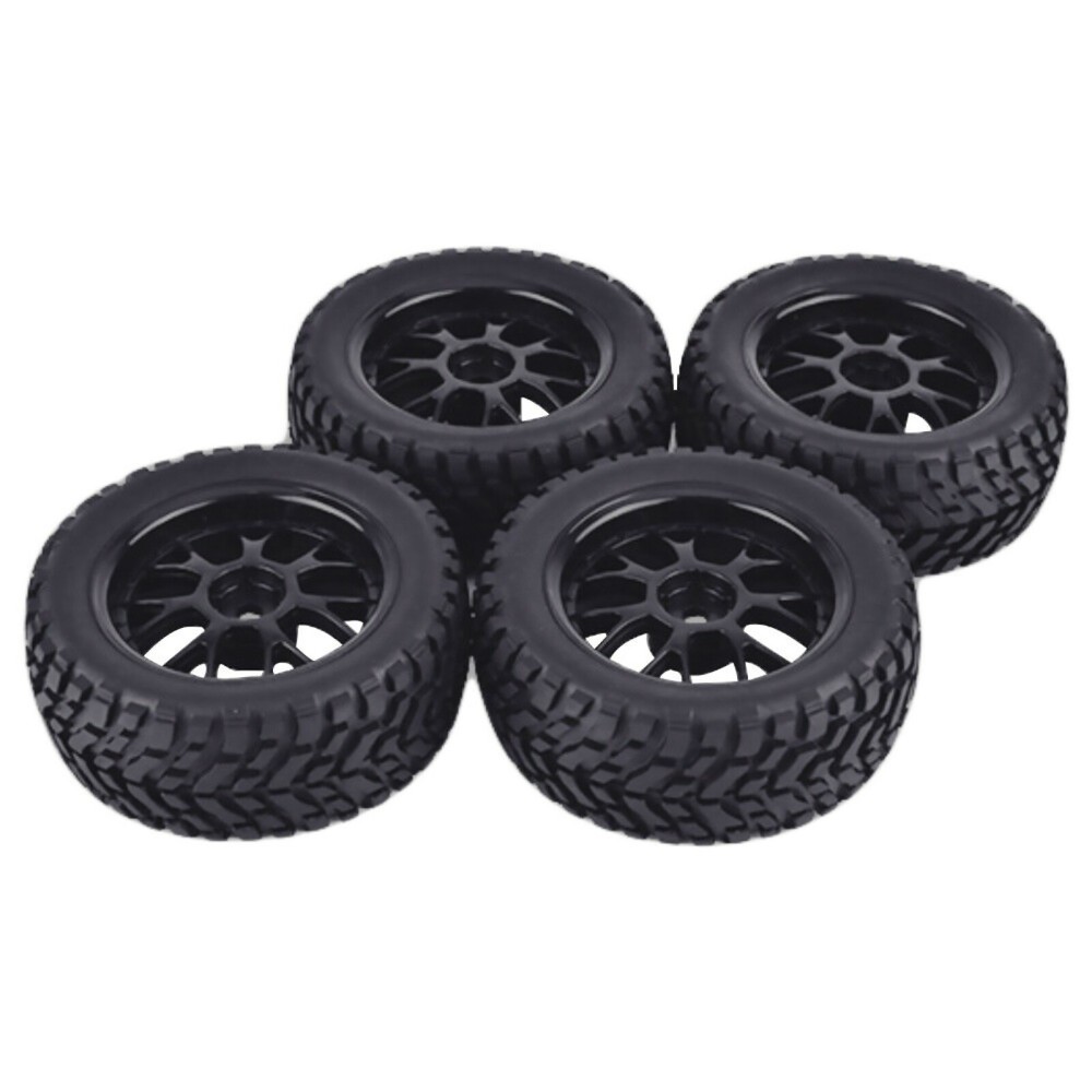 Paquete de 4 llantas y neumáticos hexagonales de goma para coche de carreras de radiocontrol de 75 mm de 1:10 para HSP HPI