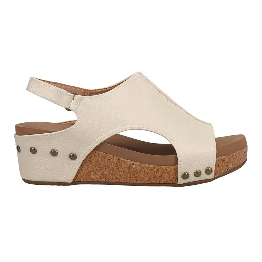 Corkys Volta II Studded Slingback Wedge Sandals for Women in Off White 41-0334