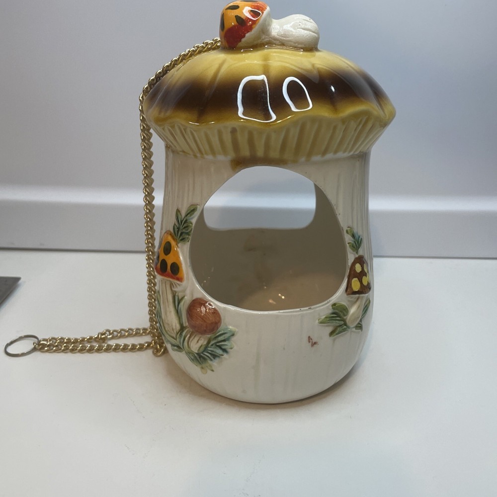 Vtg 1976 Sears Roebuck Co Merry Mushroom Bird Feeder or Hanging Planter