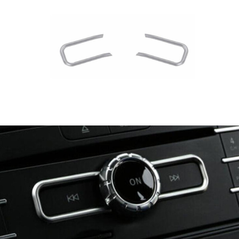 Matte Silver Central Console CD Switch Trim 2PCS For Mercedes-Benz GLA 2014-2020