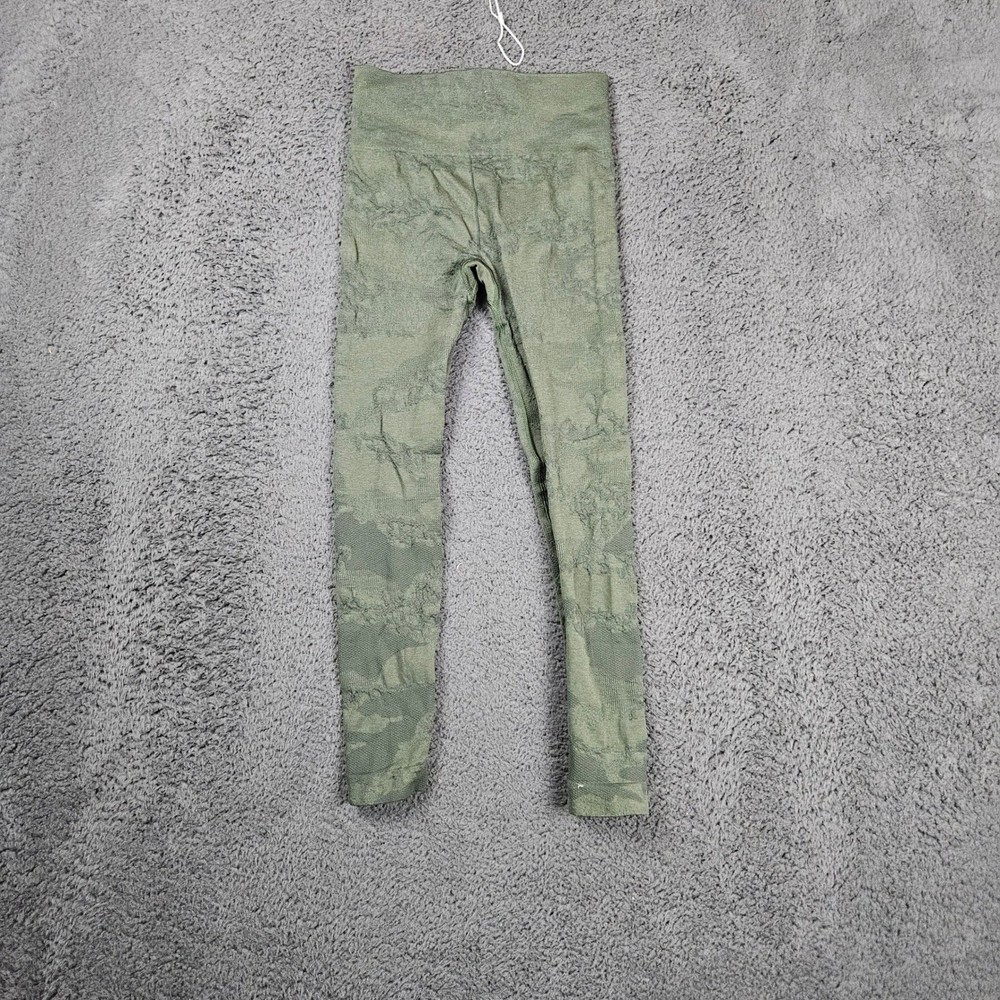 Gymshark XS Olive Green Camo Seamless High Waisted Leggings Yoga Pants