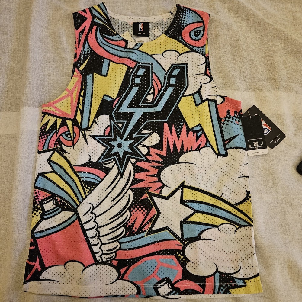 NWT San Antonio Spurs Mesh Pop Culture Shirt - Youth L14/16