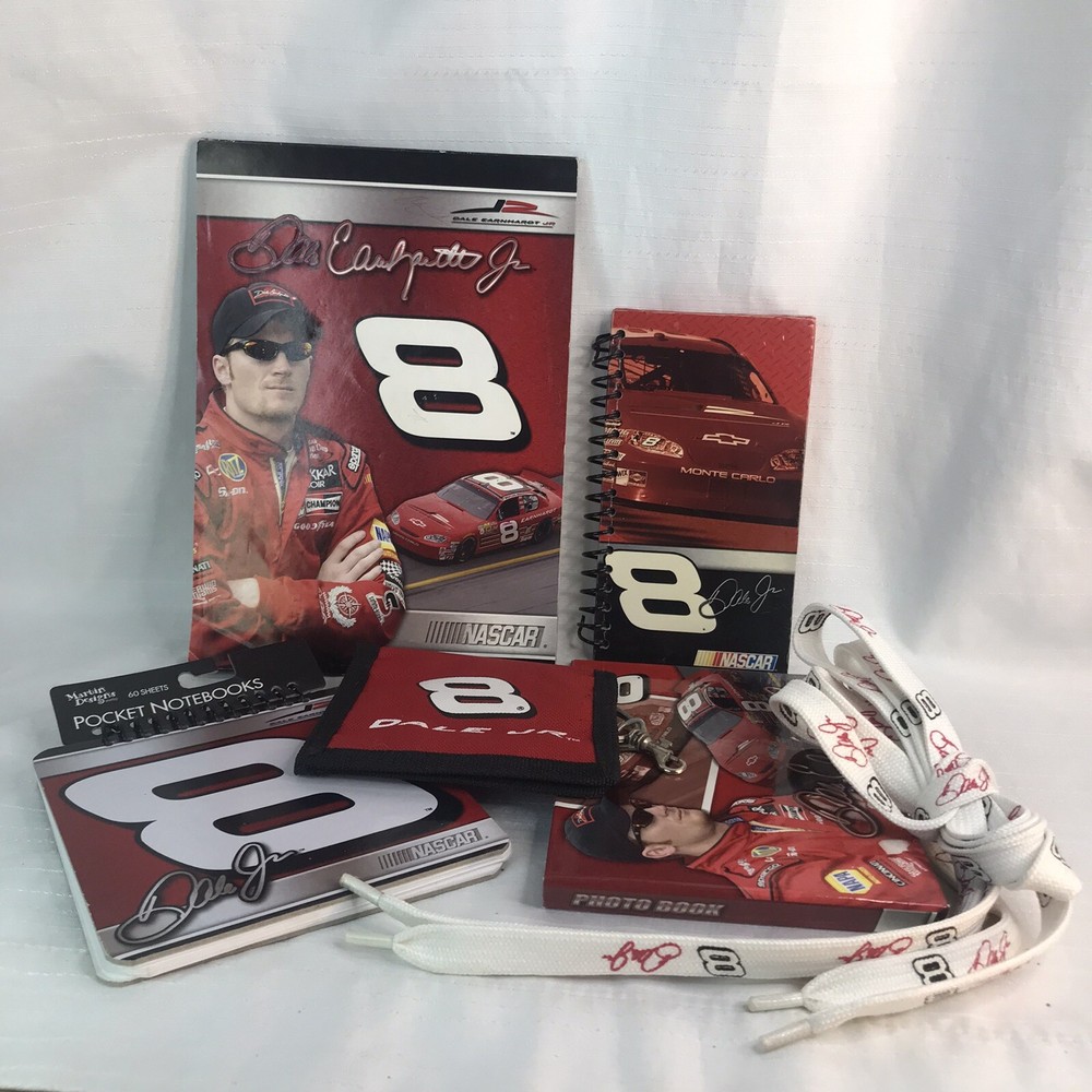 Vintage NASCAR Collectibles Lot with Photo Book, Notepads, Wallet & More