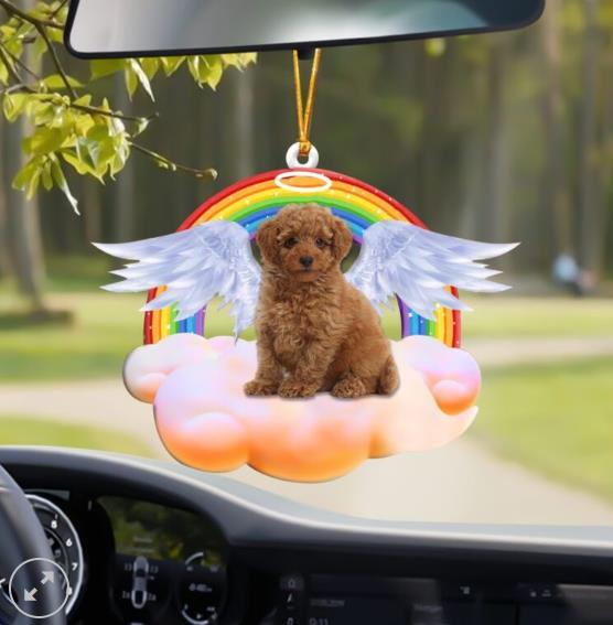 Toy-Poodle With Angel Wings Memorial Ornament, Christmas Ornament,cute