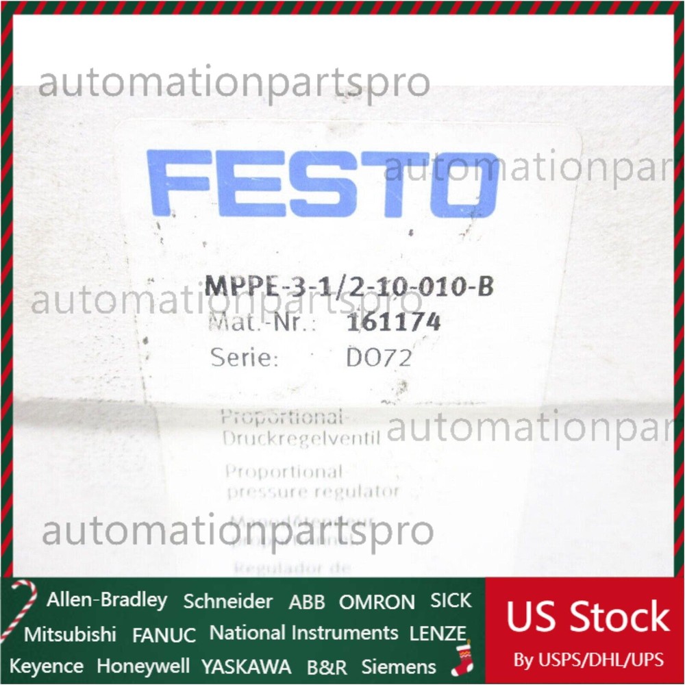 New MPPE-3-1/2-10-010-B  FESTO 161174 SER. D072 145PSI 180PSI NSMP Fast Shipping