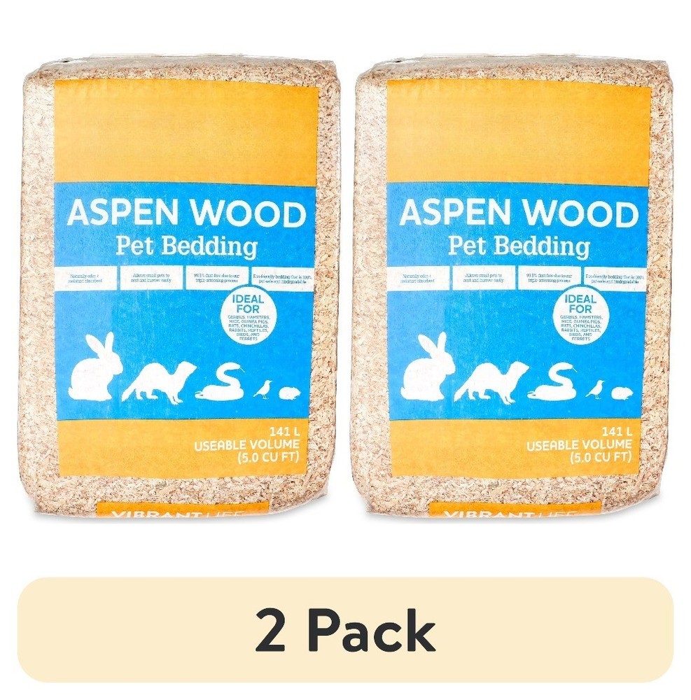 (2 pack)Aspen Wood Pet Bedding, 141 L Bag