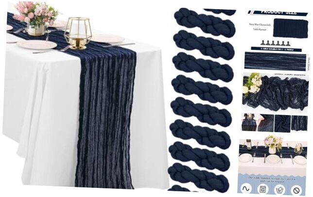 10 Pack Cheesecloth Table Runner 6FT Boho Gauze Fabric Table 21