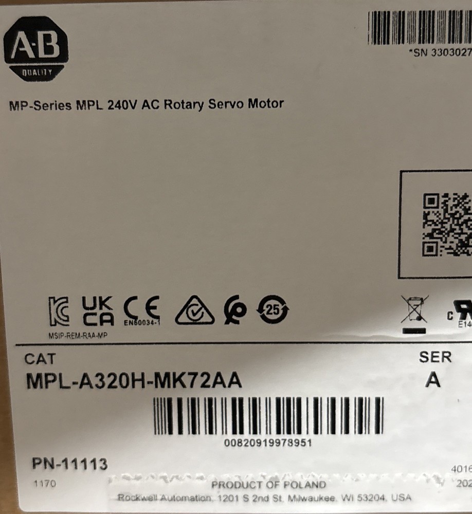 MPL-A320H-MK72AA Servo Motor  (Brand New)