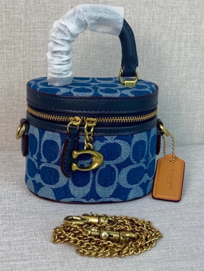 COACH Trail Crossbody Bag 12 Signature Denim Blue CT097 New Outlet Deal