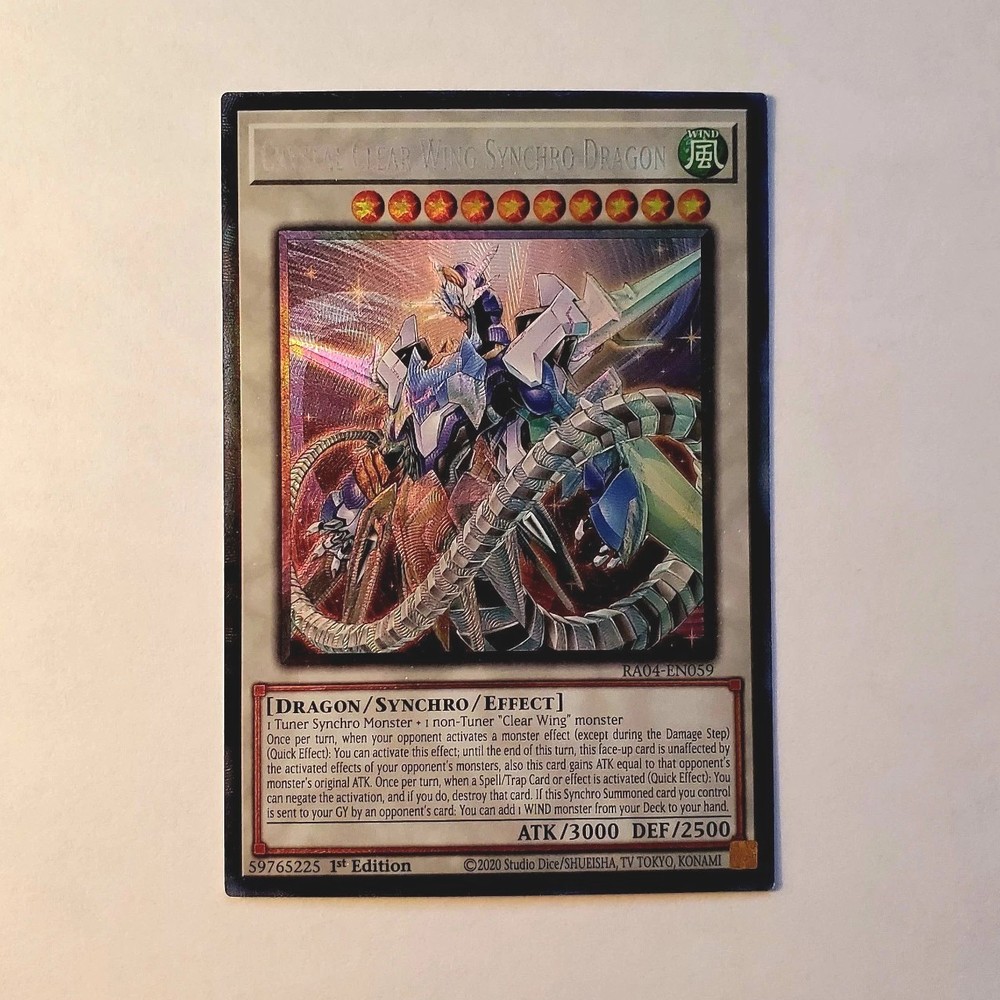 Crystal Clear Wing Synchro Dragon PCR RA04-EN059 Quarter Century NM Stampede Rare