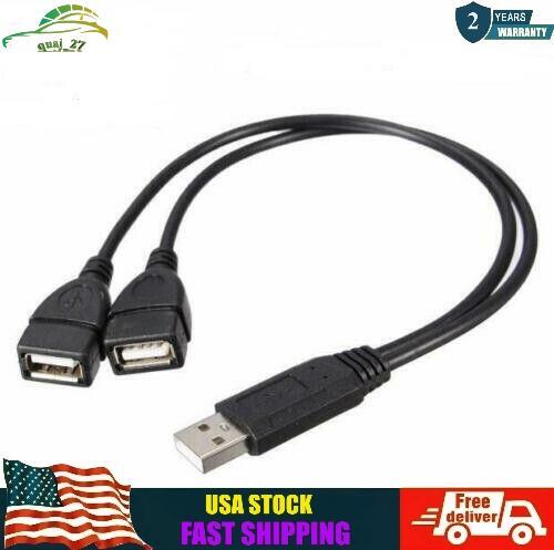 USB 2.0 Male to Dual Female Splitter Hub Adapter Cable