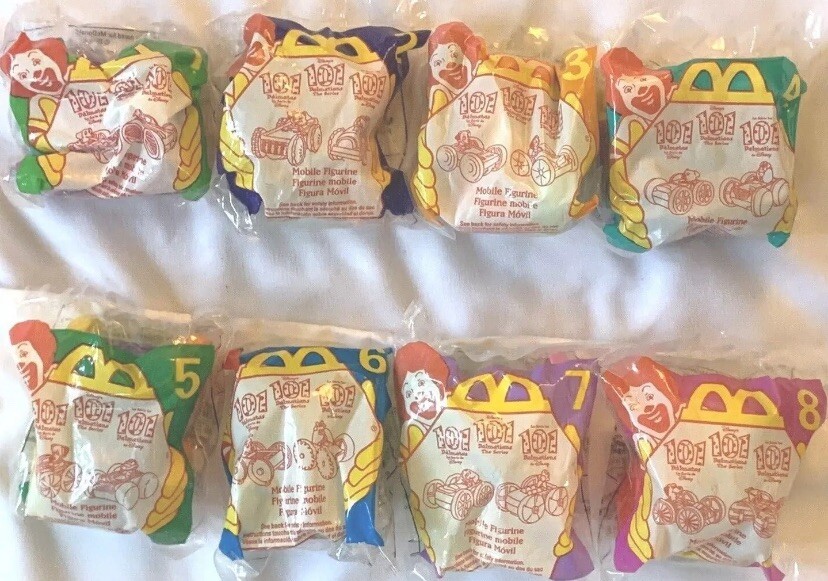 101 Dalmatians 1998 McDonalds Happy Meal Toys 1-8 Sealed Nice Mint Condition