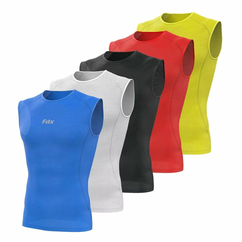 FDX Mens Sleeveless Cool Mesh Base Layer Lightweight Running fitness Cycling Top