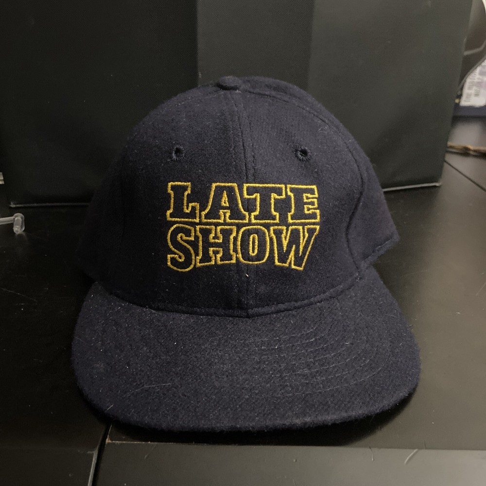 VTG Ebbets Field Flannels Late Show Wool Strapback Hat David Letterman Rare 90s