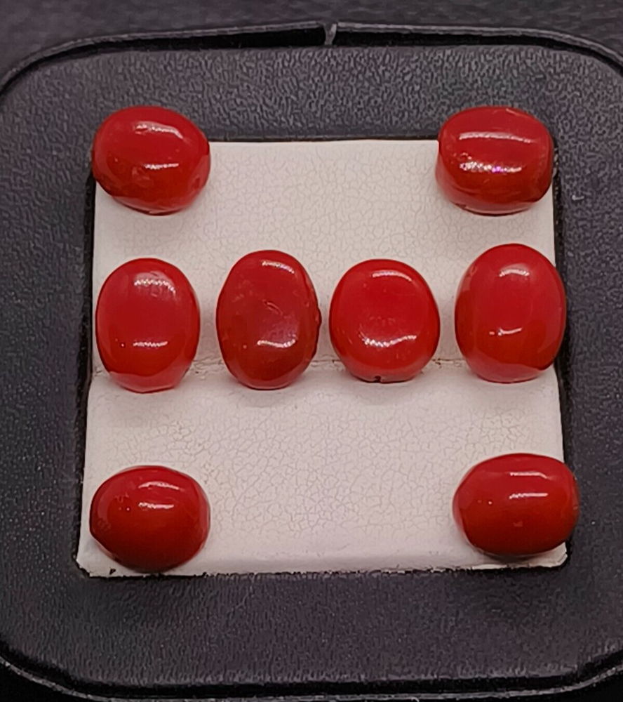 Natural Italy Red Coral Loose Oval Cabochon Lot-Its Genuine Red Coral Gemstone