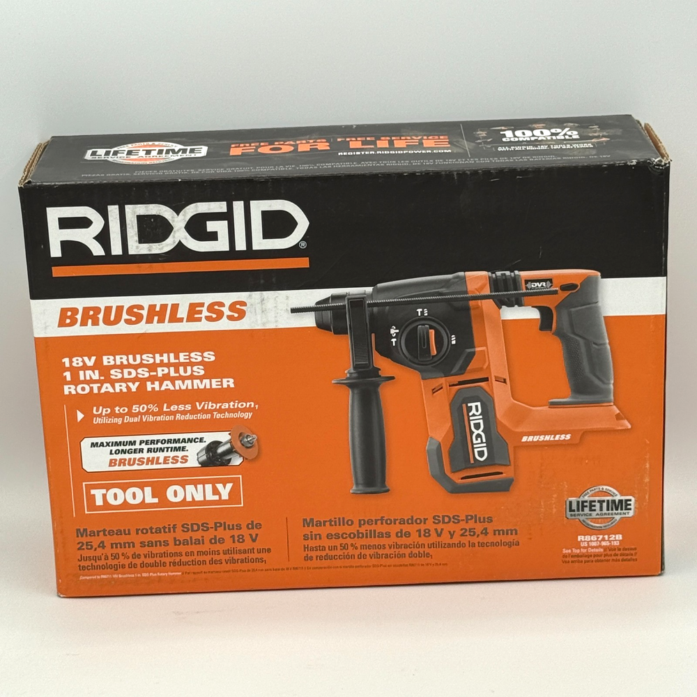 NEW RIDGID 18V Brushless SDS-Plus Cordless Rotary Hammer R86712B (Tool Only)