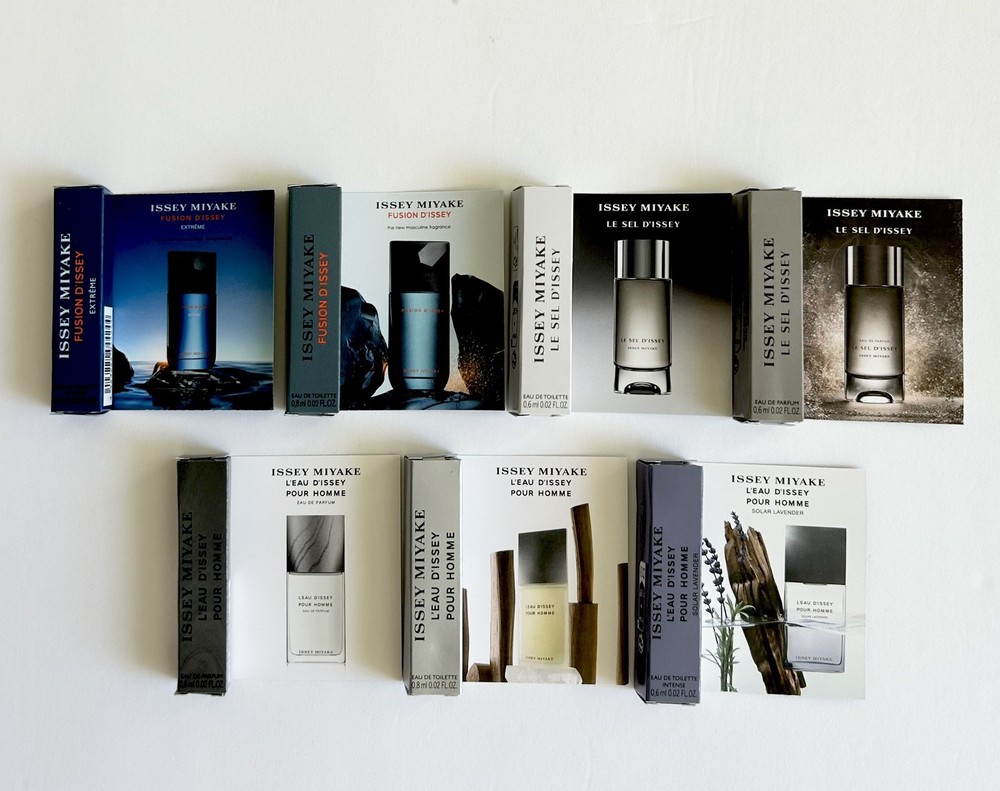 Issey Miyake Cologne Collection For Men Sample Spray 7pc Set