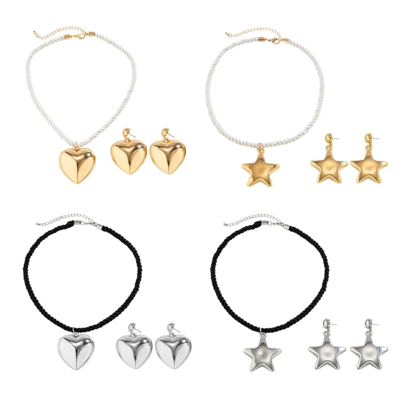 Necklace Star Earring for Women Y2K Hip Hop Star Choker Fashion Decor