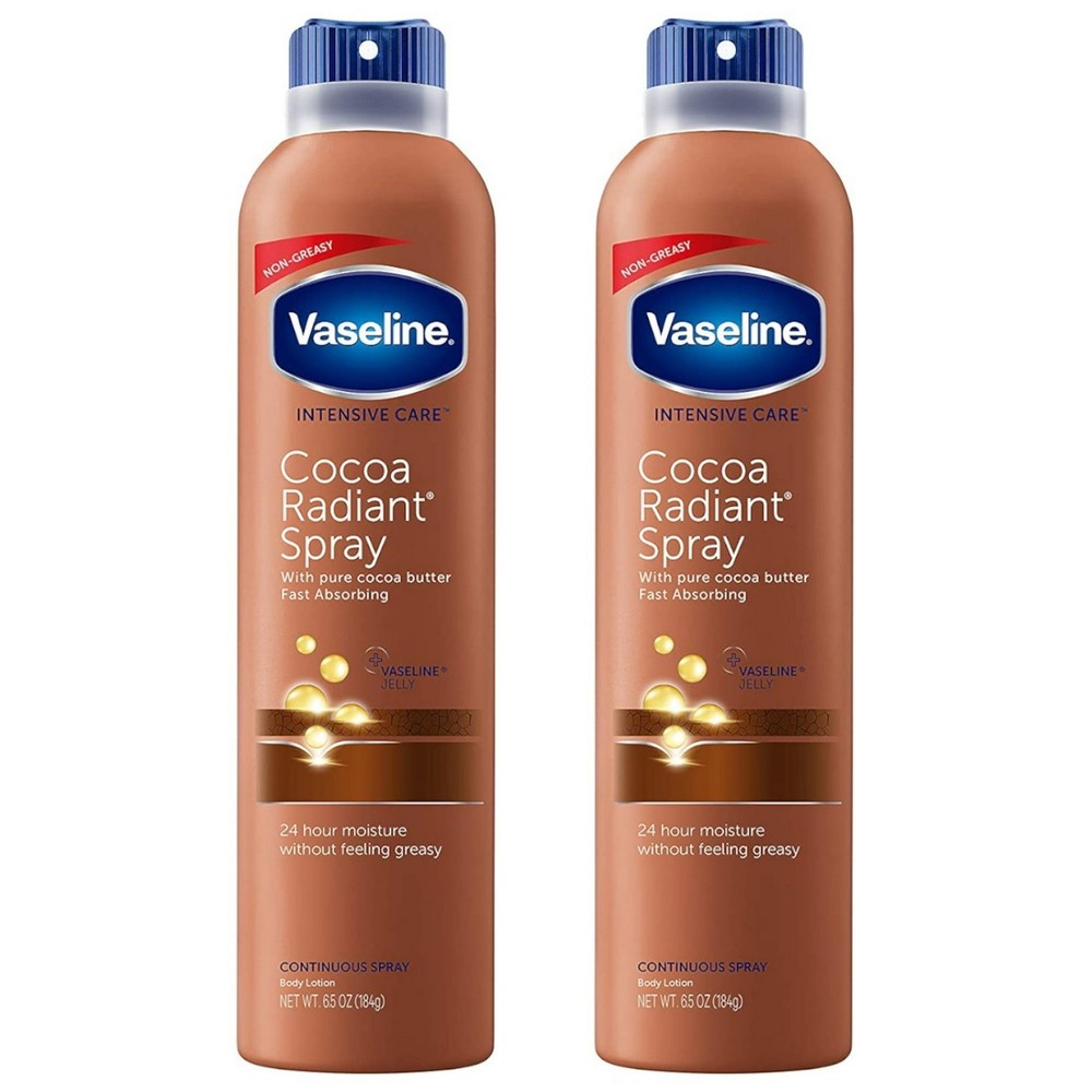 Vaseline Cocoa Butter Spray Moisturizer 6.5oz 2-Pack Hydrating Body Lotion