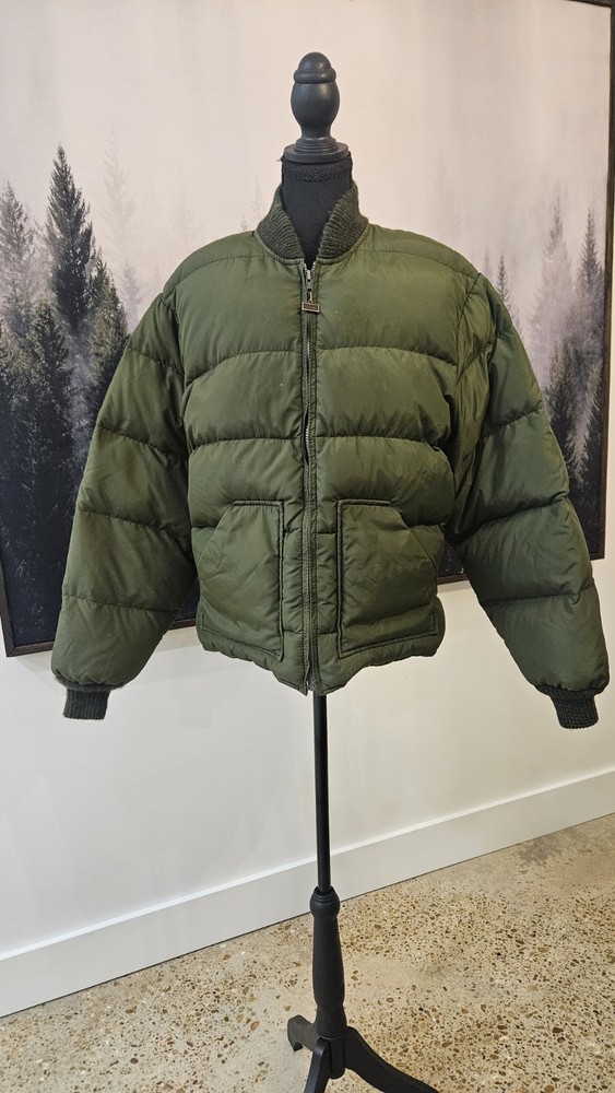 VTG 1970'S Green Goose Down Walls LRG Zip Up Jacket. Blizzard Pruf U.S.A Made.