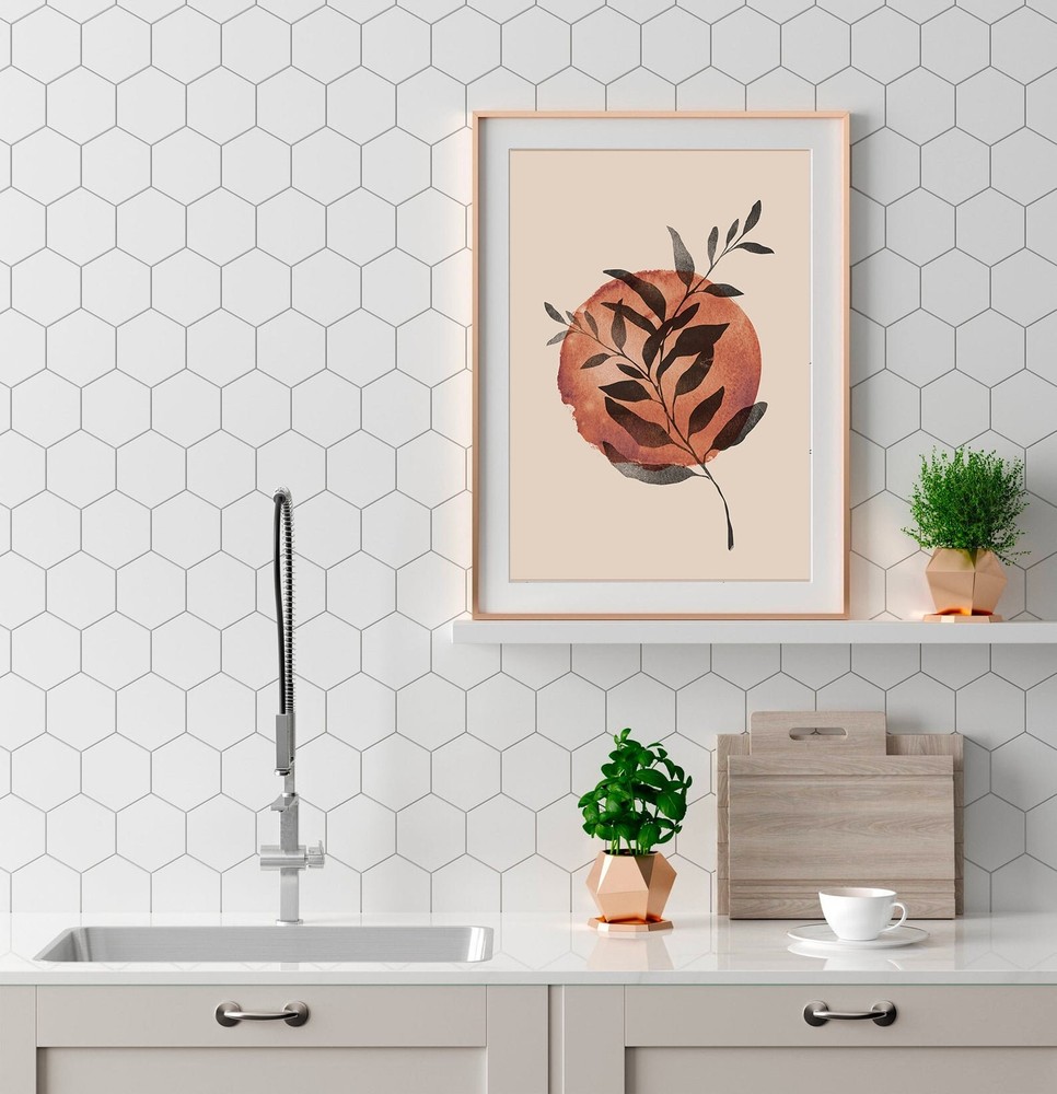 Botanical Print Mid Century Modern Wall Art Abstract Neutral Botanical Wall Art