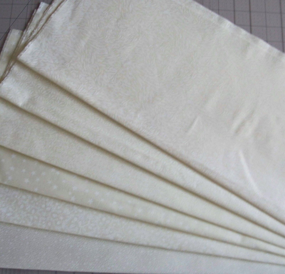 6 Neutral Cream Tonal Fat Quarters Bundle tone on tone Fabric