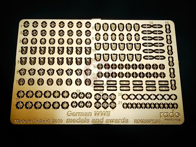 Rado 1/35 German Medals & Military Awards Set WWII [Photo-etch Detail] RDM35PE04