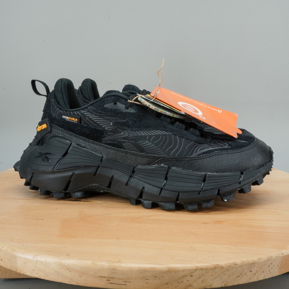 Reebok Zig Kinetica 2.5 Edge Men's Size 9.5 Black Cordura Hiking Trail Shoes New