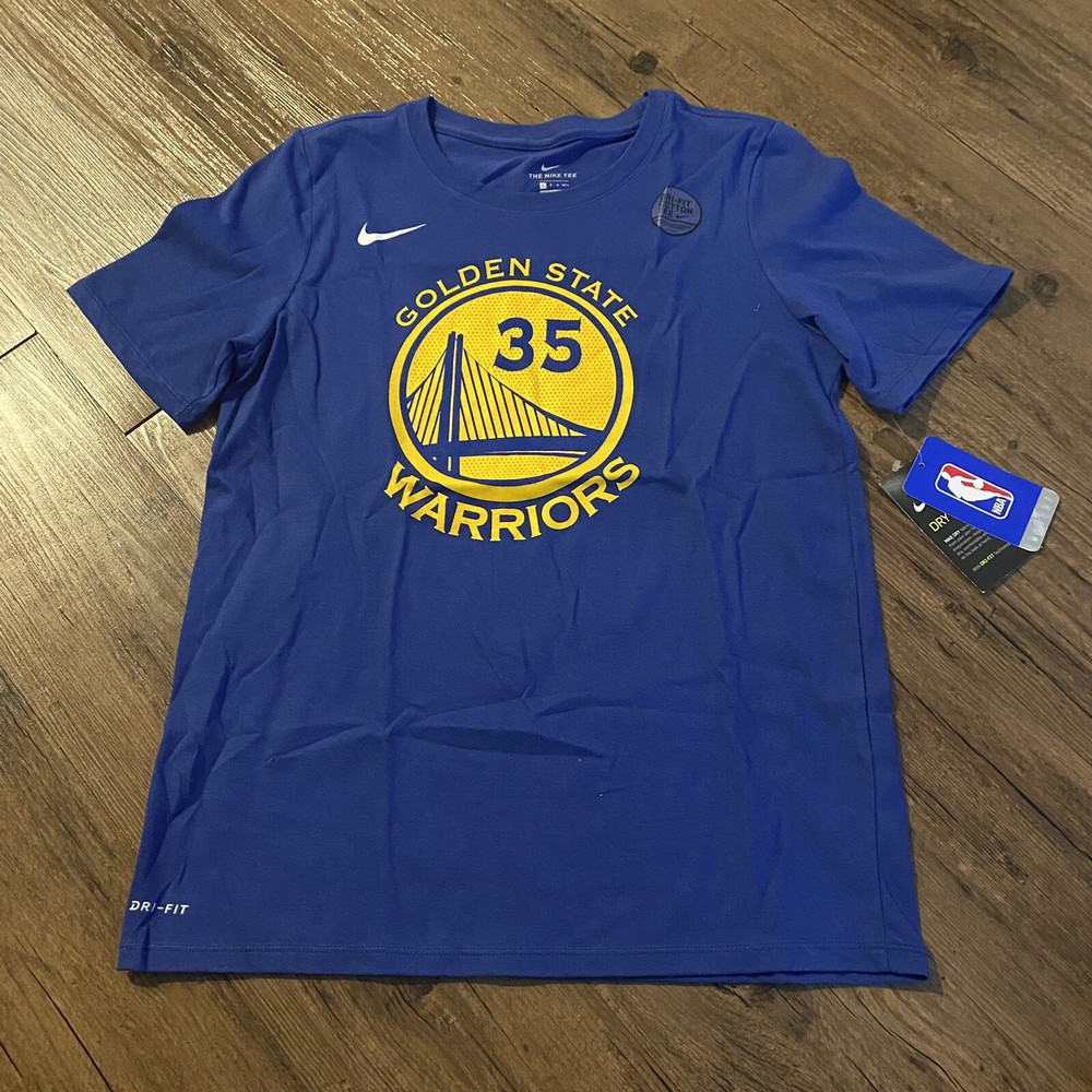 Nike Kids Kevin Durant Golden State Warriors Dri Fit Shirt Size L  Blue/Yellow