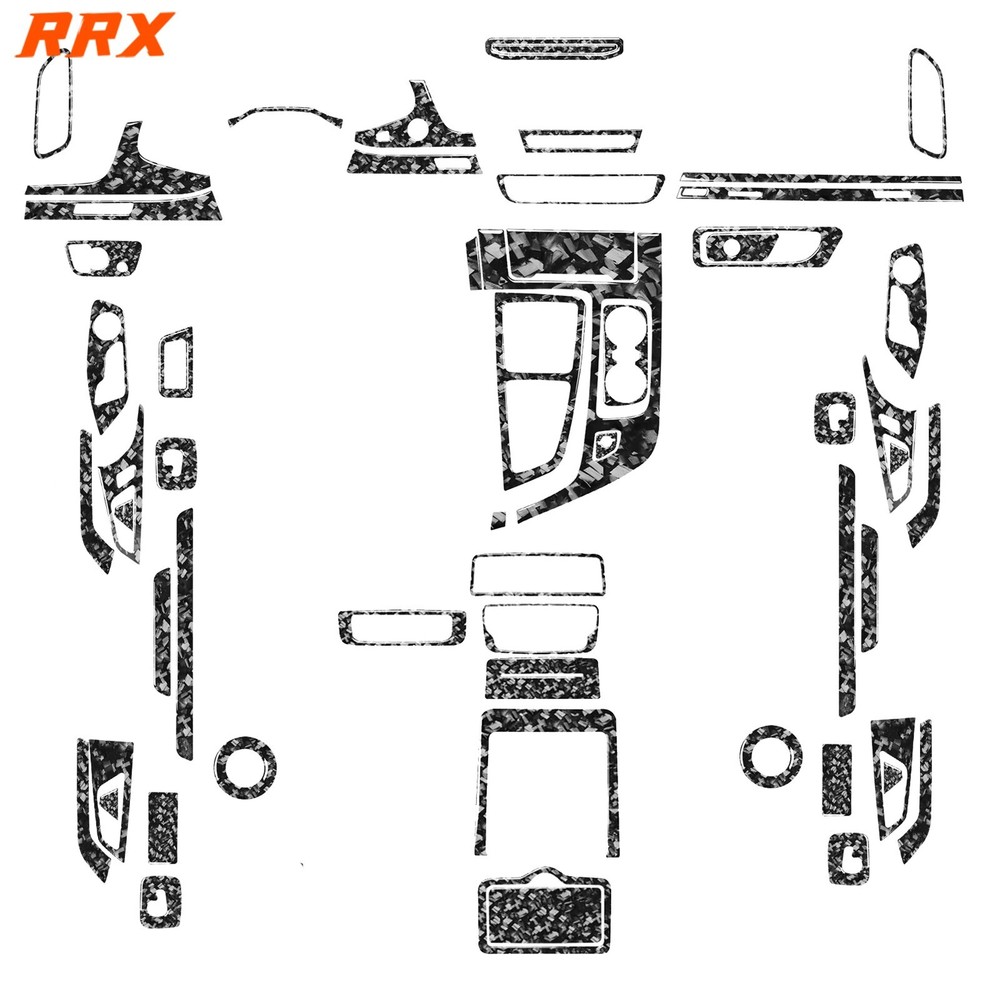 72Pcs Forged Carbon Fiber Kits Full Interior Trim Cover For Audi Q7 SQ7 4M 16-19