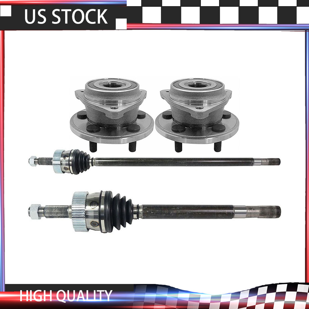 2 Front CV Axle Shafts + 2 Wheel Hub Bearing Assembly for GRAND CHEROKEE