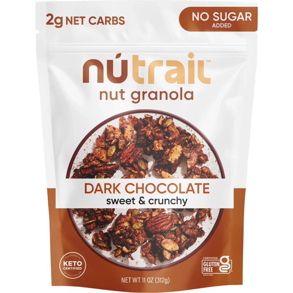 NuTrail No Sugar Added Dark Chocolate Nut Granola Cereal 11 oz
