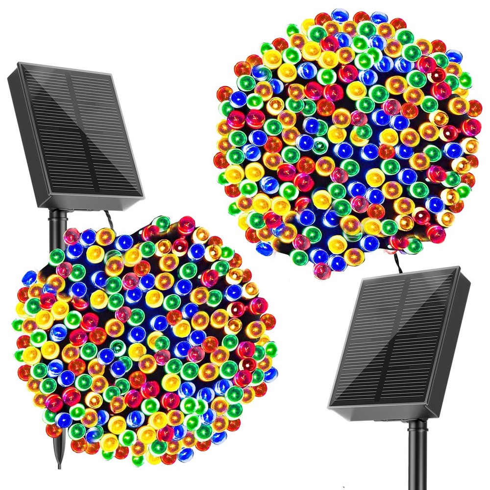 72FT 200 LED Solar Fairy String Lights Outdoor Waterproof 2 Pack