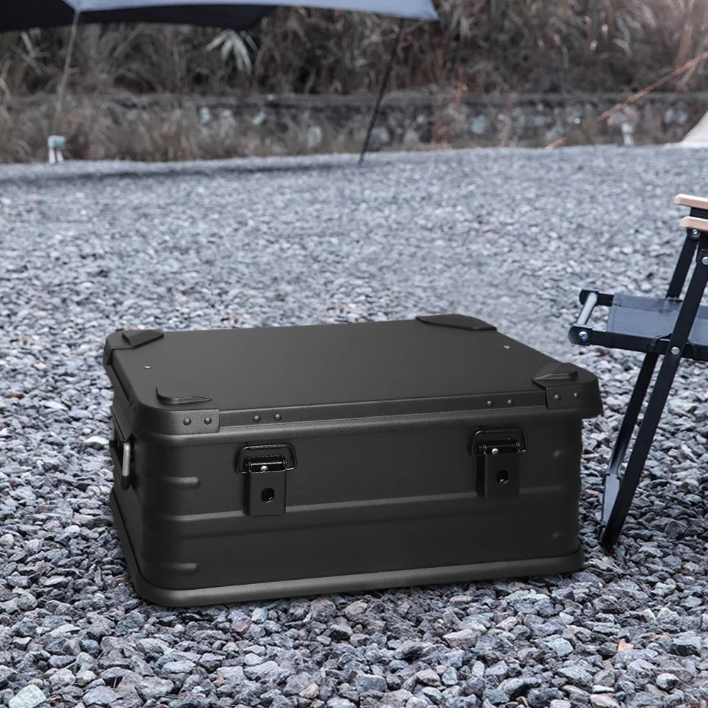 Aluminum Alloy Travel Storage Box Black Storage Box for Camping Household New