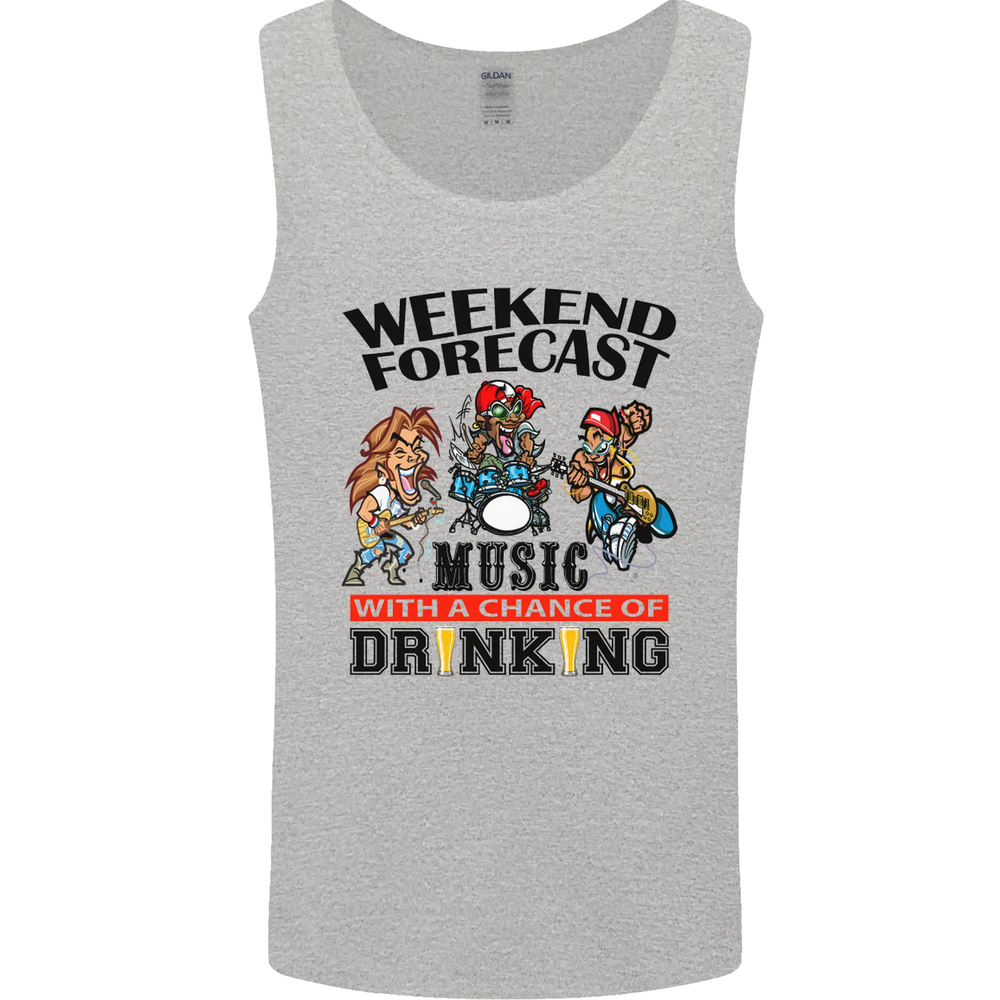 Music Weekend Forecast Alcohol Beer Mens Vest Tank Top