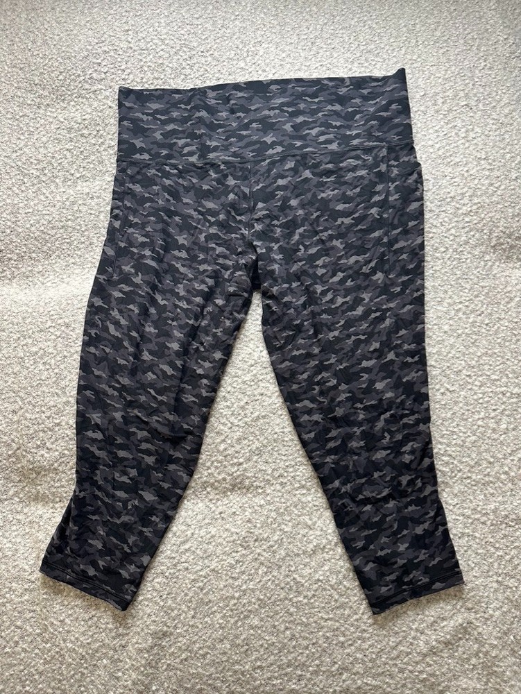Athleta Pants Womens Black Gray Camo Contender Tight 3X XXXL Gym Leggings