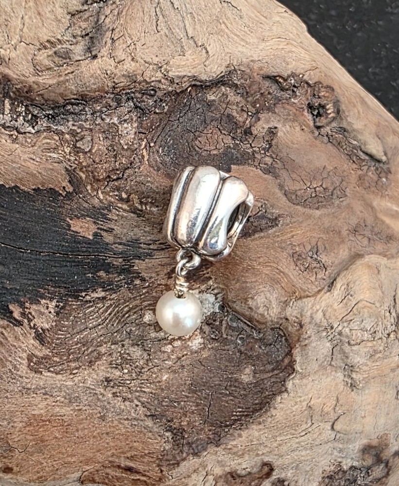 PANDORA 925 ALE Sterling Silver Dangle Charm Pearl Lilac CZ