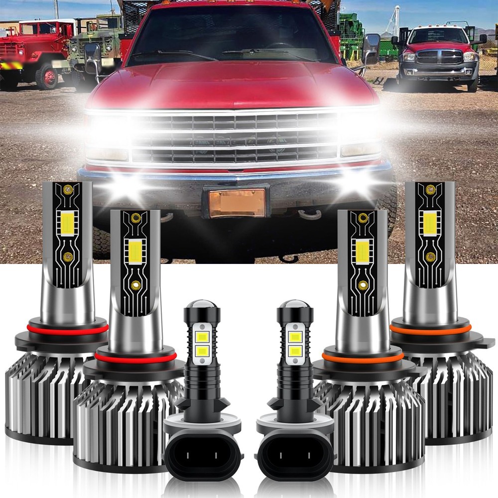 For Chevrolet K2500 1999-2000 LED Headlight High Low Beam Fog Light Bulb 6500K