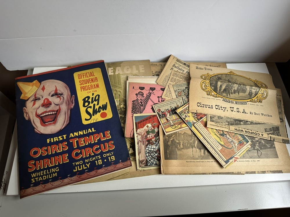 1948 Souvenir Program Osiris Temple Shrine Circus Wheeling WV + Magazine & More