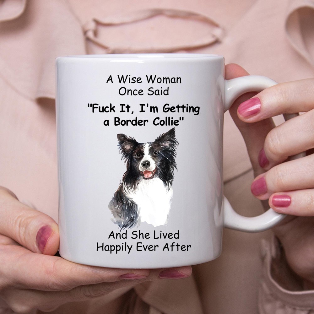 Funny Border Collie Coffee Mug Gift for Women Dog Lovers