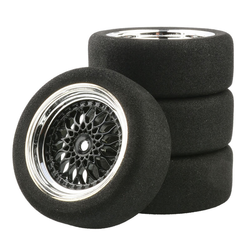 4Pcs 12mm Hex Foam Tires for HSP HPI 1/10 On-Road RC Racing Car Wheels