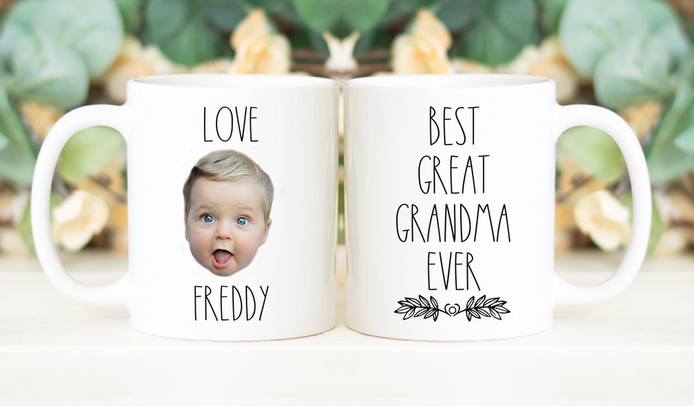 Best Great Grandma Ever Mug Custom Mug Baby Face Great Grandma Gift Personalized