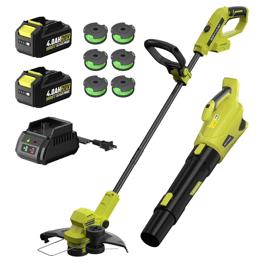 20V Cordless String Trimmer and Leaf Blower Combo Kit with 12-Inch Cutting Path