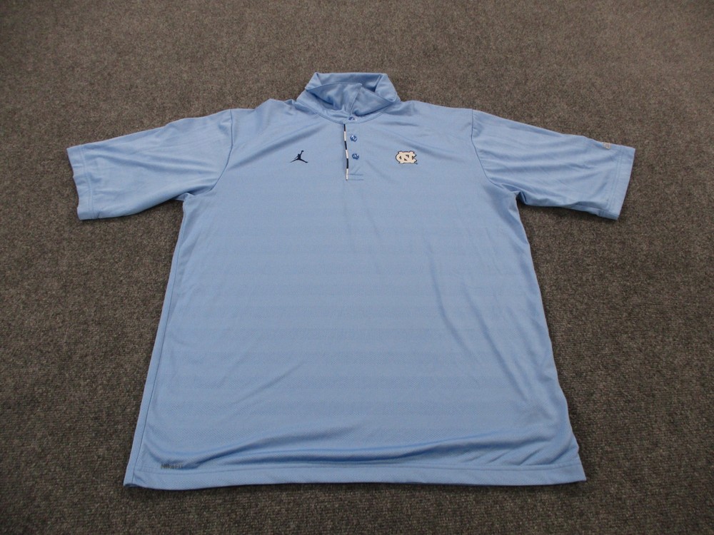 North Carolina Tar Heels Polo Shirt Men L Blue Air Jordan Elite Basketball NBA
