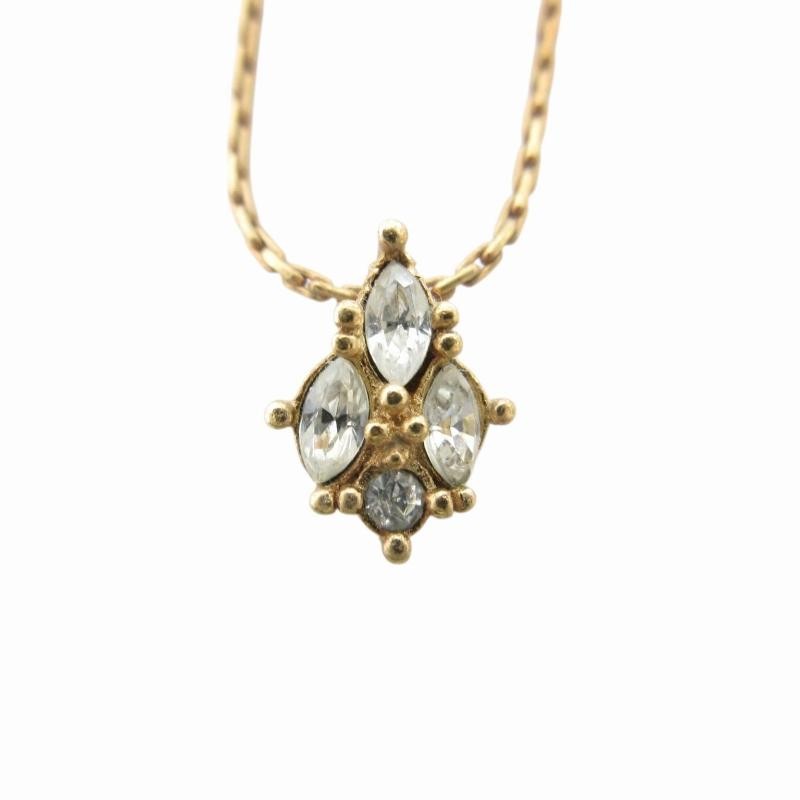 Dior Gold-Tone Stone Chain Necklace Japanese Accessory