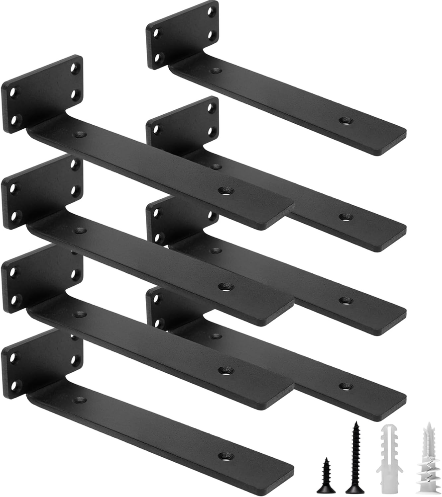 Heavy Duty 8-Inch Hidden Floating Shelf Brackets with 1/5