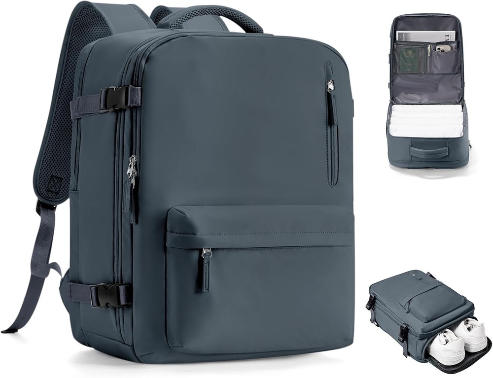 Elegant Waterproof Laptop Backpack with Shoe Pouch for Travel