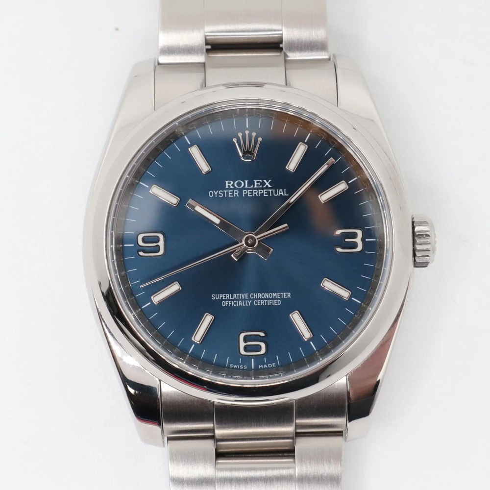 2000s Mint Rolex 116000 Oyster Perpetual 36mm Steel Watch Blue Dial