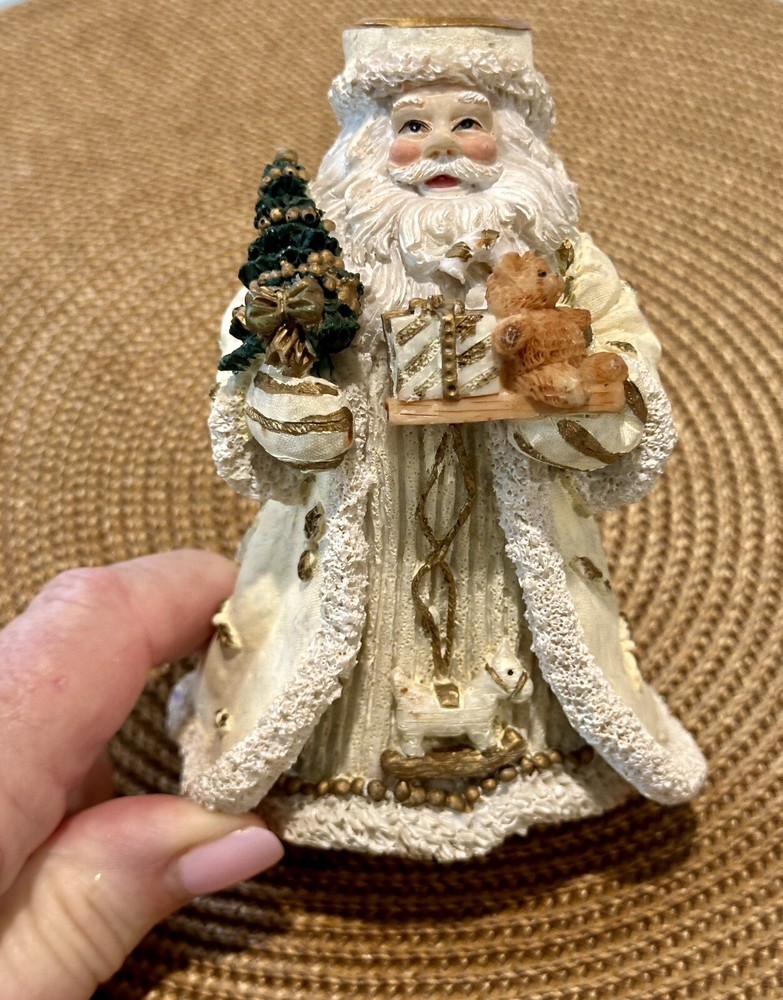 Vintage Santa Claus Candle Stick Holder, Father Christmas Old WorldFigurine 🎄